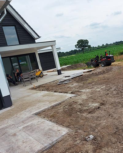 Aanleg van tuin bij nieuwbouw in Berkel-Enschot